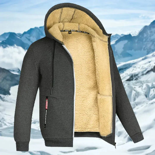 Gilben - Giacca invernale da uomo con cappuccio e fleece