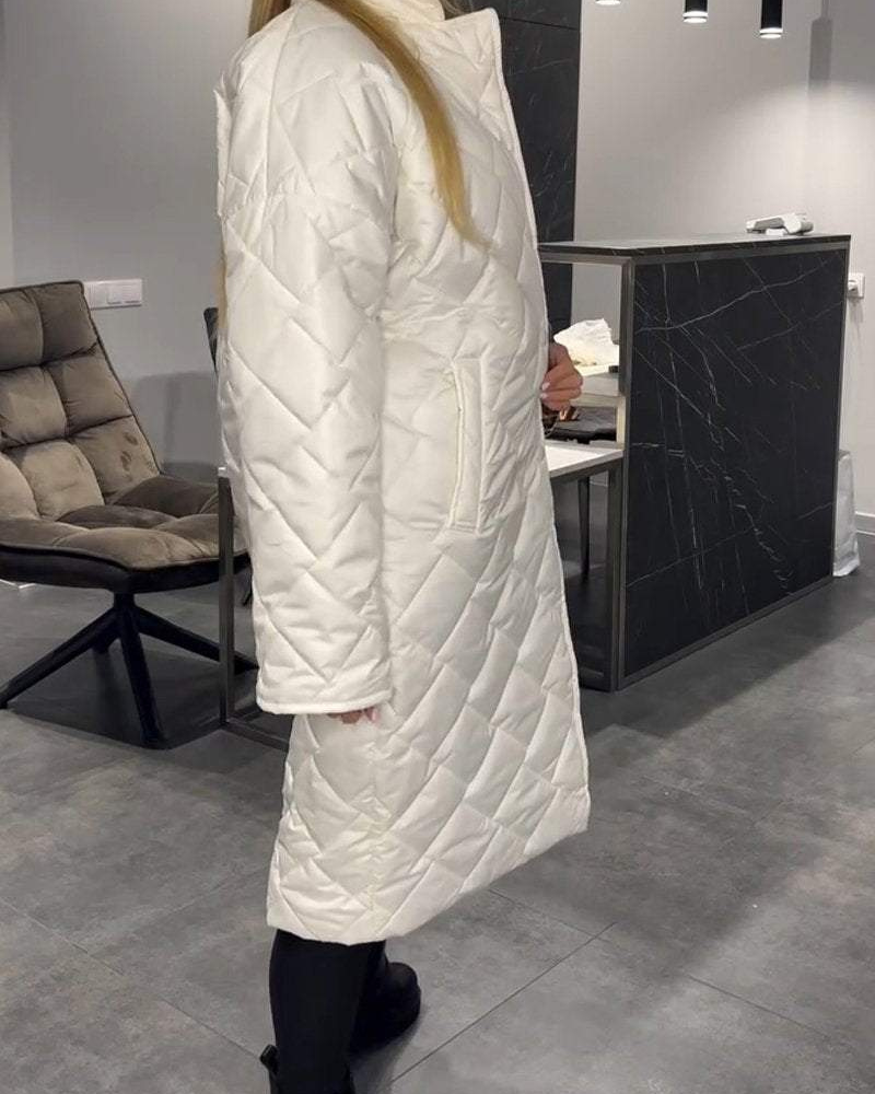 DIASY - Collo Relaxed Cappotto di Cotone di Lunghezza Media