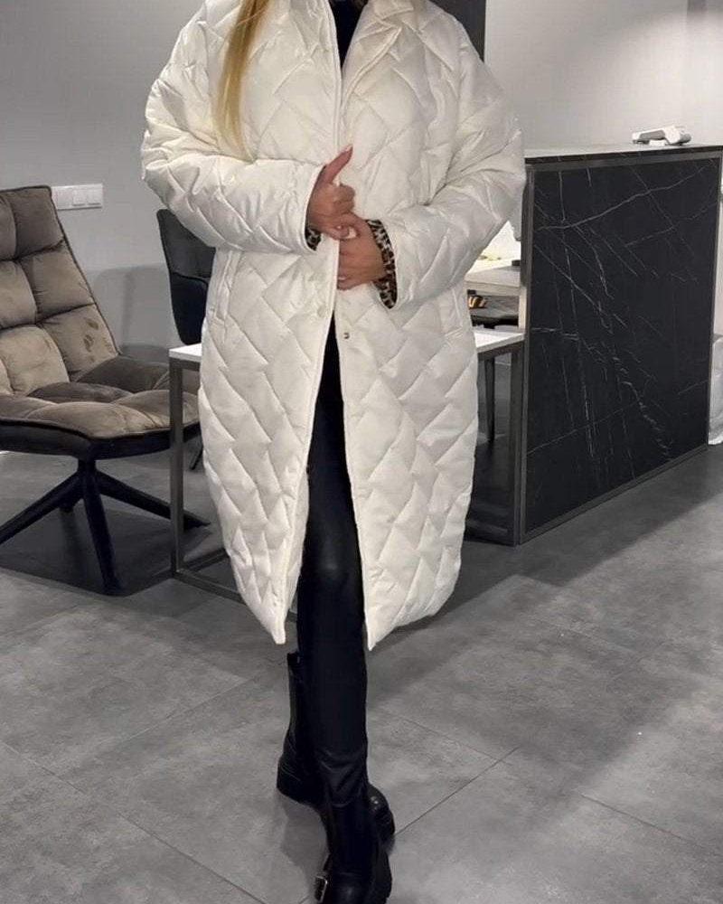 DIASY - Collo Relaxed Cappotto di Cotone di Lunghezza Media