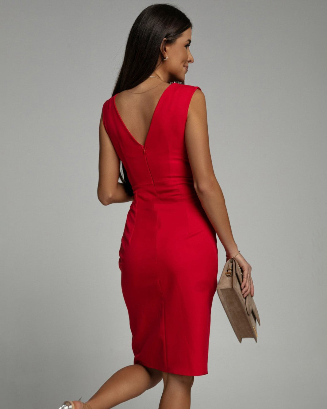 Fresia™ | Abito aderente con scollatura a V e spacco