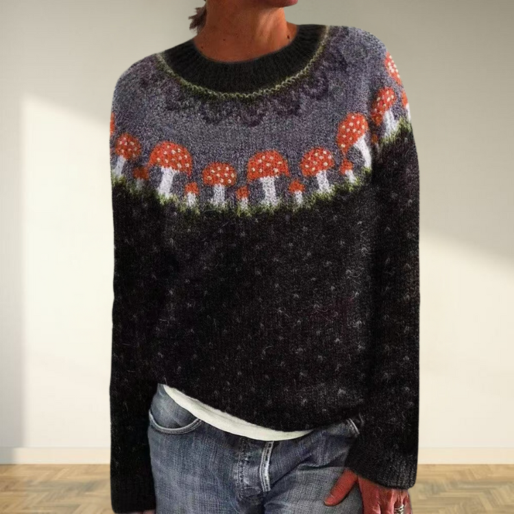Maglione Button Mushroom – Vestibilità Larga Perfetto per il Relax del Weekend e un Look Chic e Informale