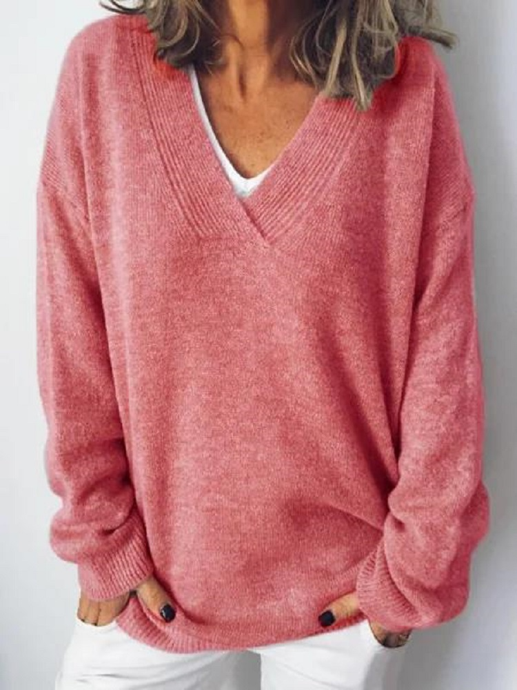 Monika - Pullover in Cashmere con Scollo a V