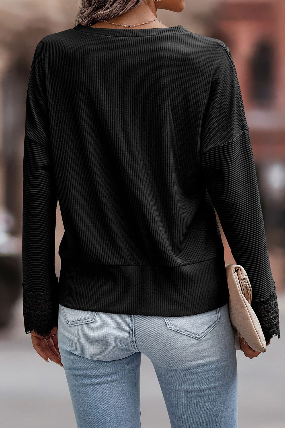 Olivia™ - Maglione lavorato a maglia con scollo a V e maniche lunghe