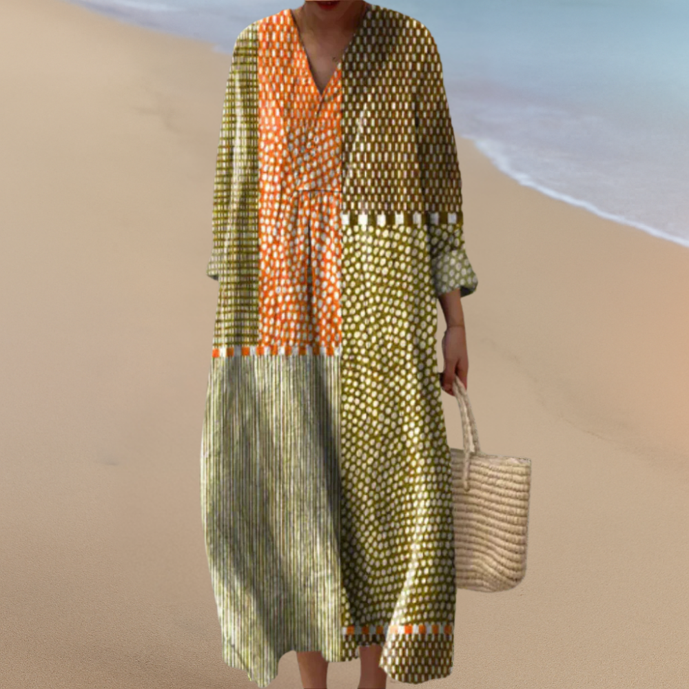 Abito Maxy Boho – Motivi audaci, comfort senza complicazioni