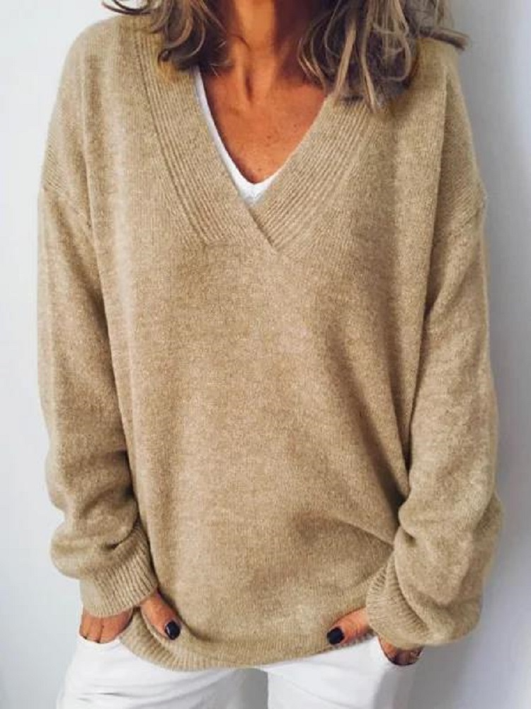 Monika - Pullover in Cashmere con Scollo a V