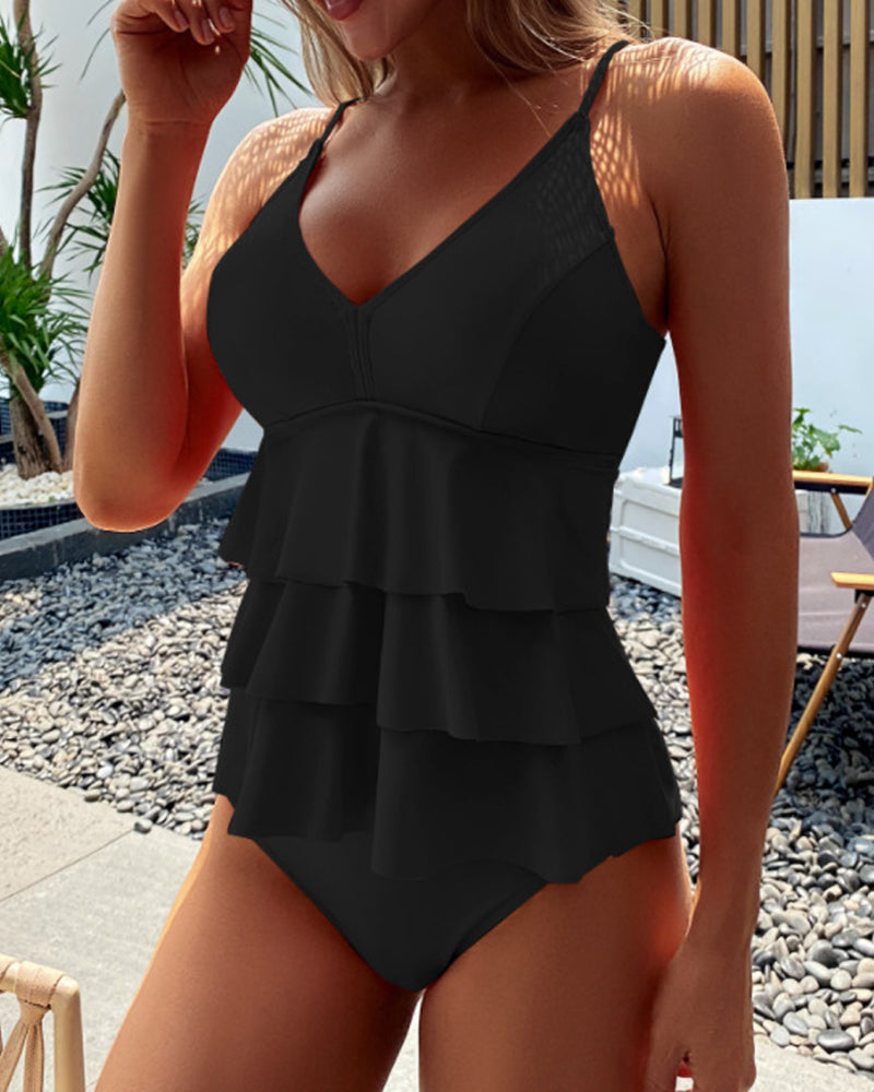 Sarah™ | Costume da Bagno Elegante con Ruches Decorative