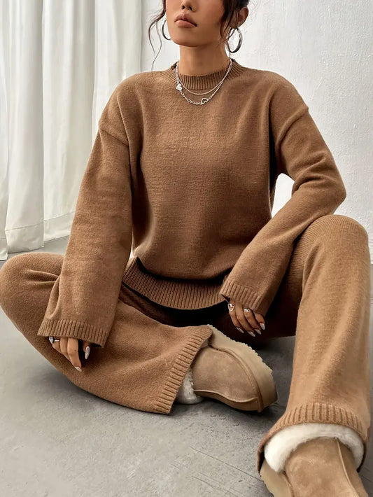 Lily™ - Completo Casual in Maglia a Coste Calde