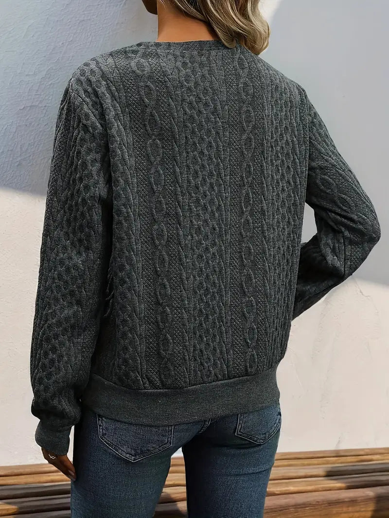 Maglione Casual a Manica Lunga con Spalla Inclinata