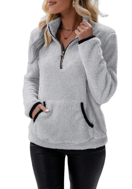 Harper Soft Touch Pullover con Texture Sherpa