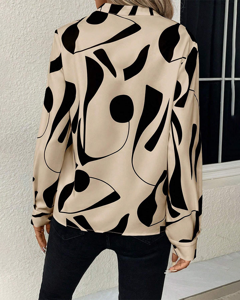 Rinan™ | Blusa Elegante con Motivo Raffinato