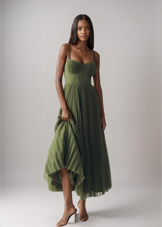 Elara™ | Abito in Tulle Plissettato con Corsetto