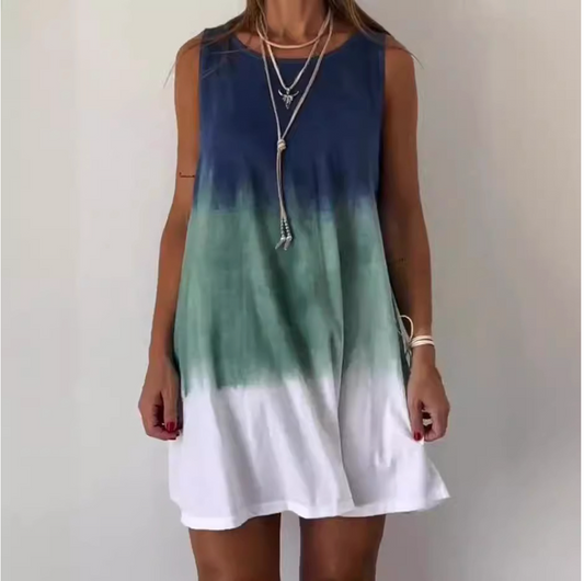 Josie - Mini Abito con Stampa Tie Dye Gradiente