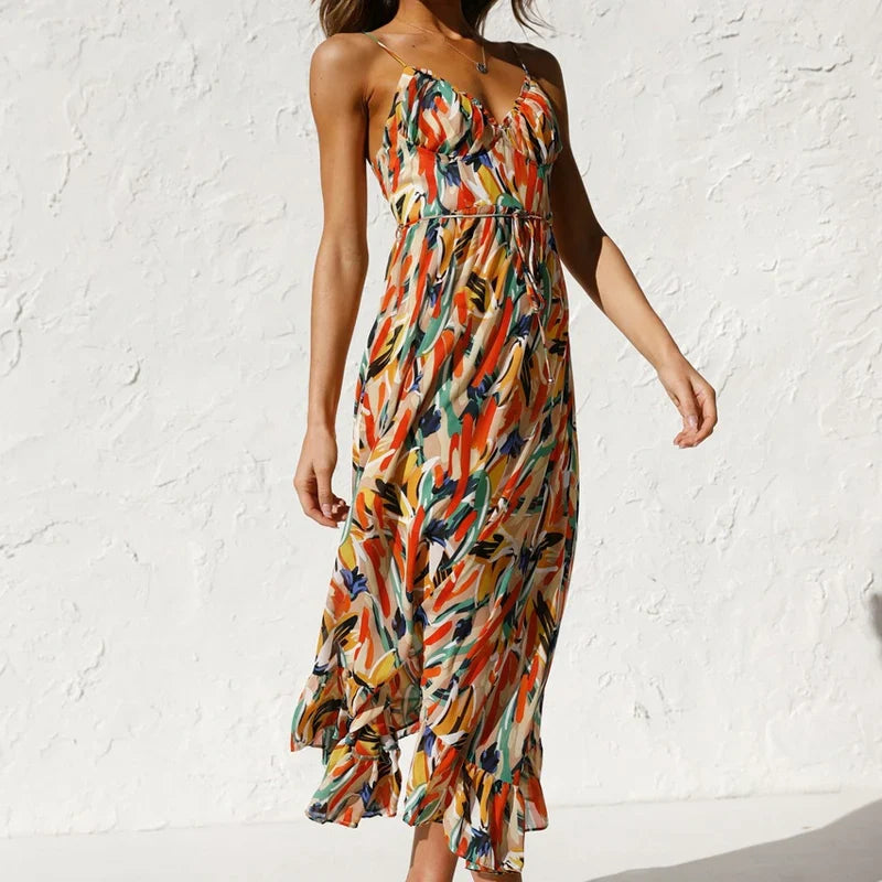 Clara™ | Elegante Abito Lungo con Stampa