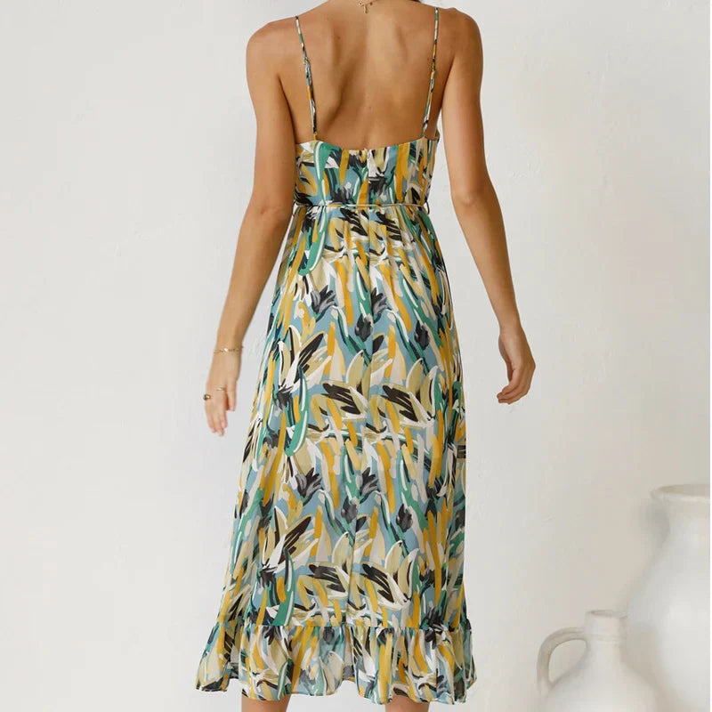 Clara™ | Elegante Abito Lungo con Stampa