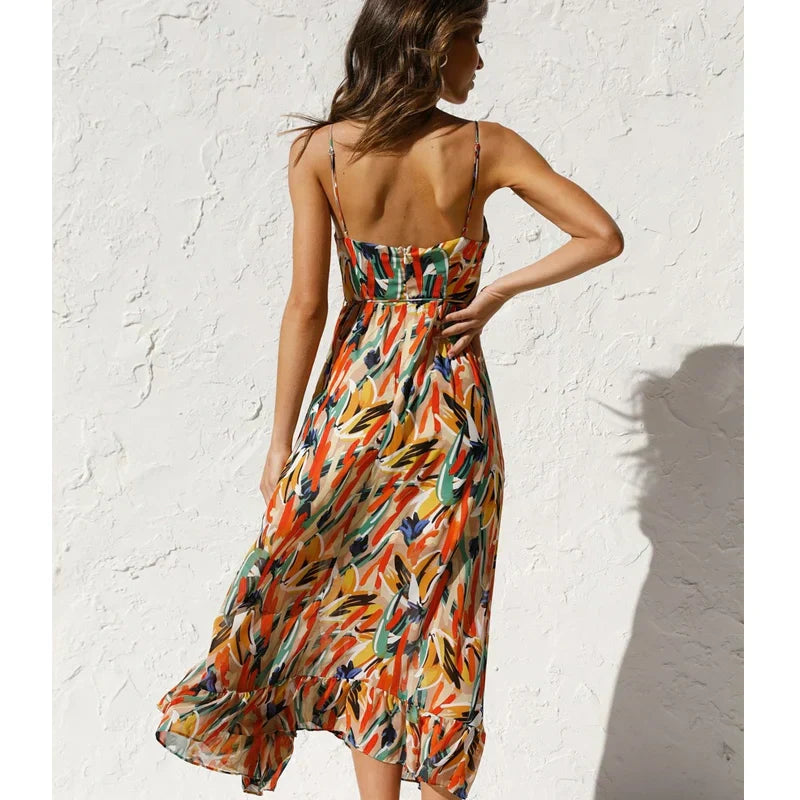 Clara™ | Elegante Abito Lungo con Stampa