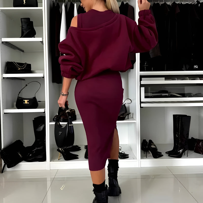 Aria™ - Elegante Set Due Pezzi (Abito + Pullover)