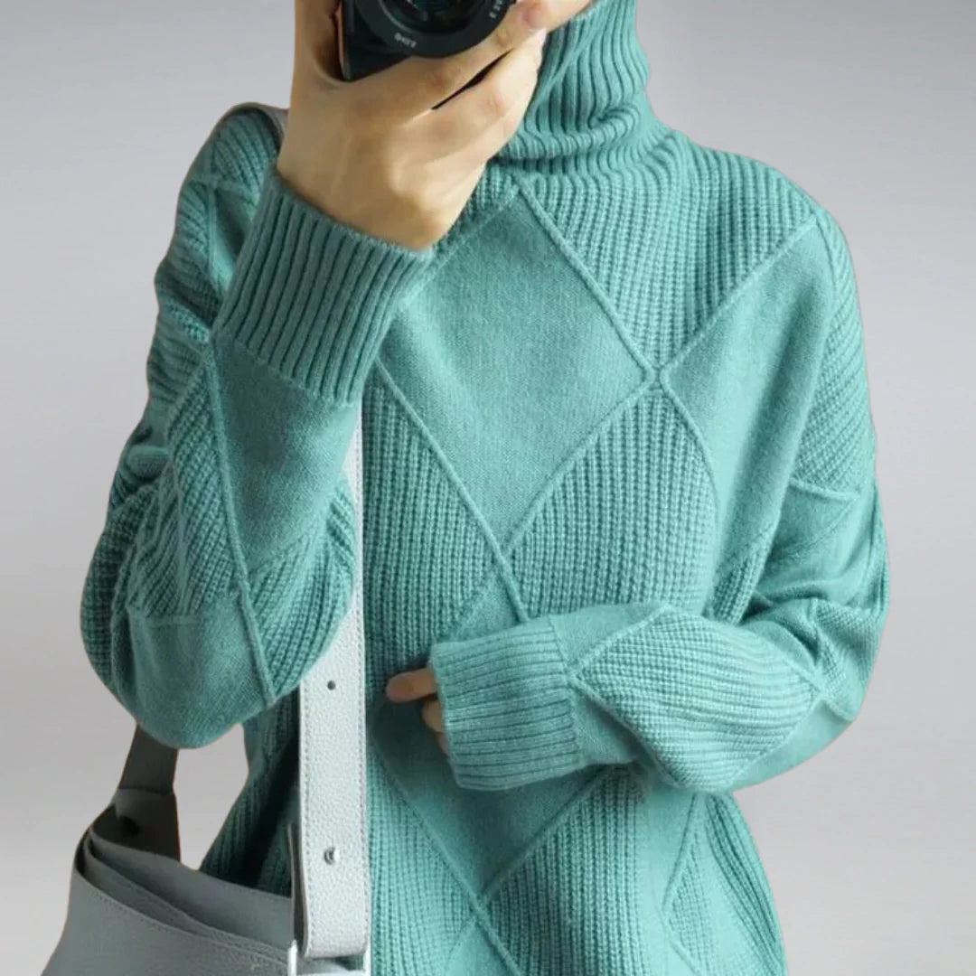 Amy – Maglione di lusso in cashmere a collo alto da donna