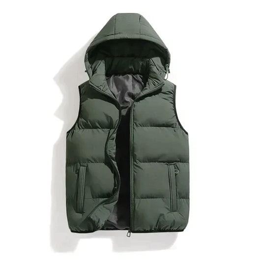 Gilet da uomo con cappuccio rimovibile