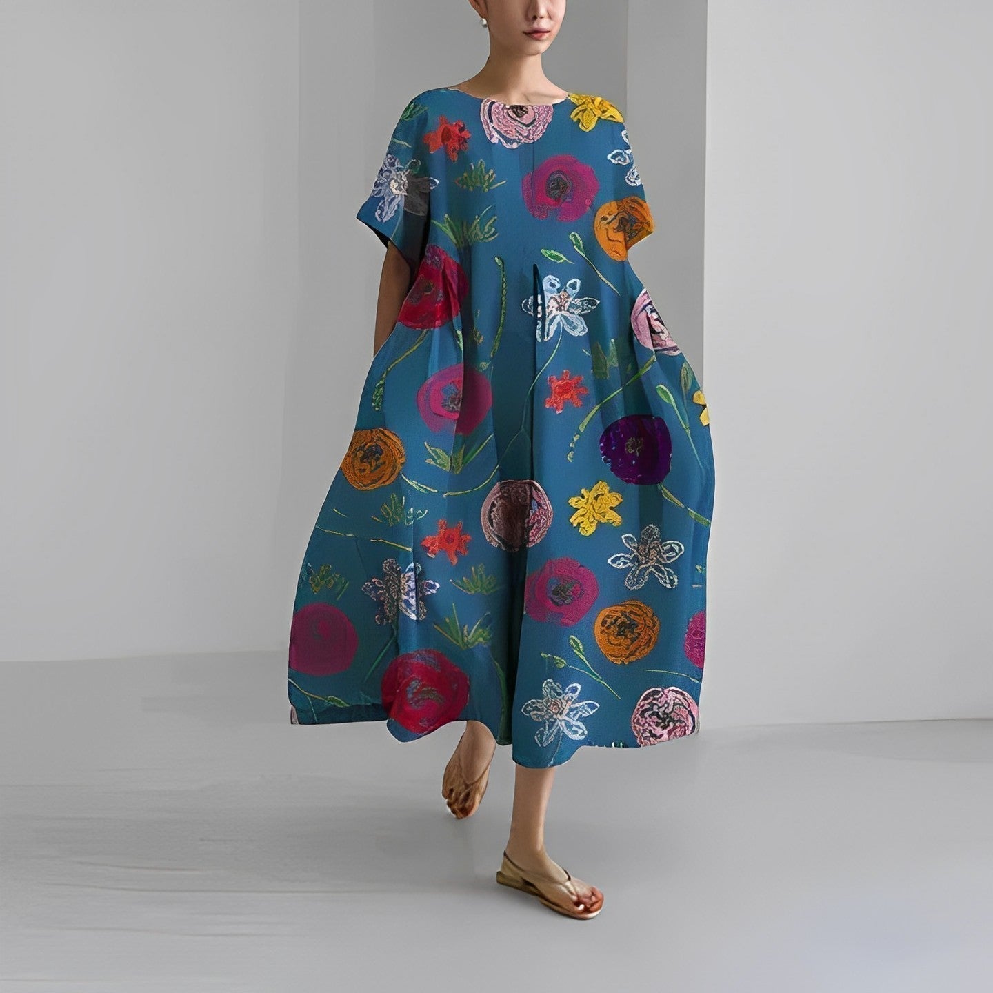 Daisy - Abito Maxi Lungo Ampio Retro