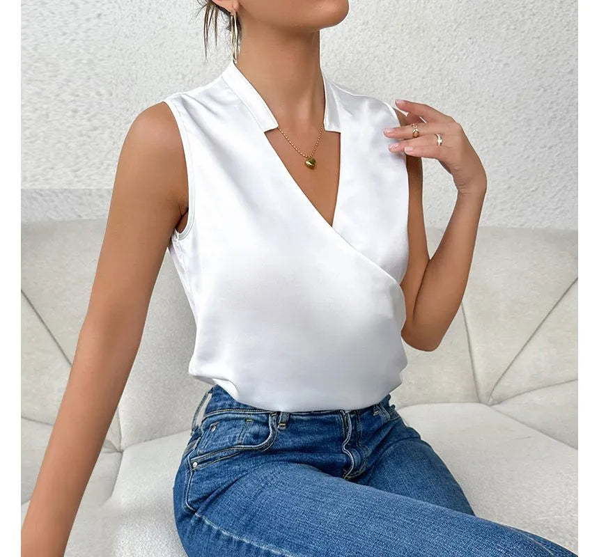 Sarah™ | Elegante Top Senza Maniche in Tinta Unita