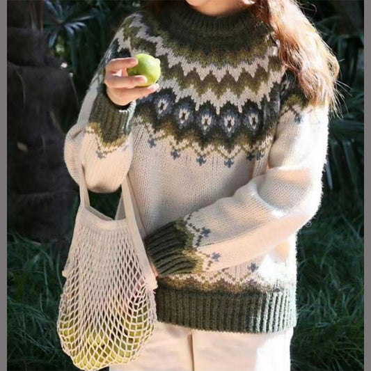 Maglione Classico con Motivo a Maglia