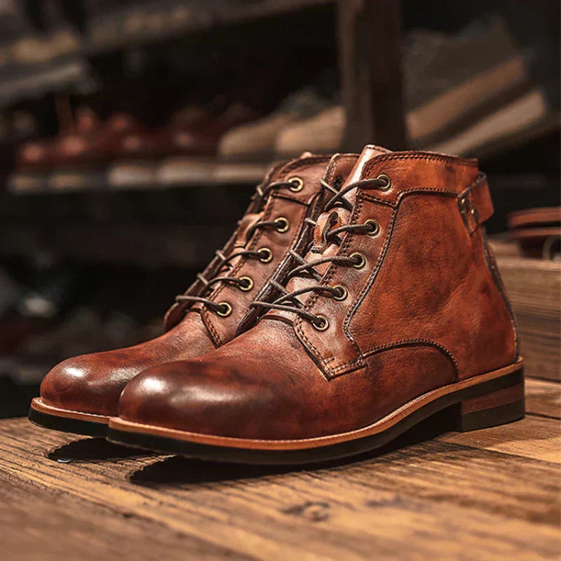 Fanum | Stivali da Uomo con Punta Rotonda Retro