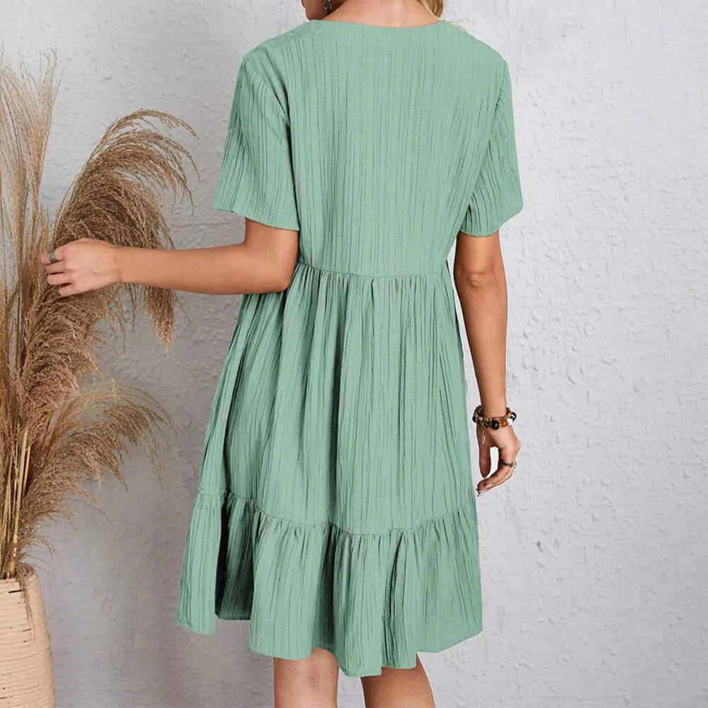 Audrey - Mini Abito Boho alla Moda con Righe