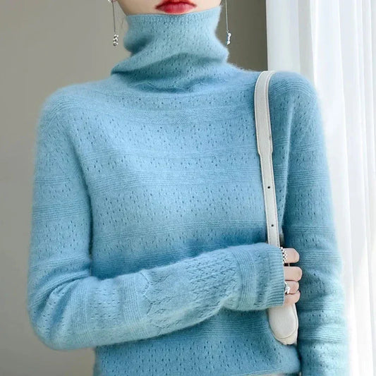Aria™ - Maglione Collo Alto in Lana Premium Morbida