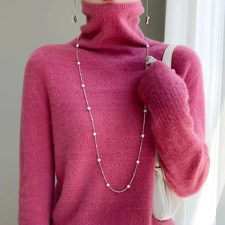 Aria™ - Maglione Collo Alto in Lana Premium Morbida
