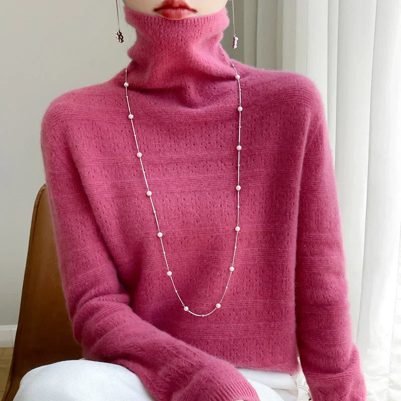 Aria™ - Maglione Collo Alto in Lana Premium Morbida