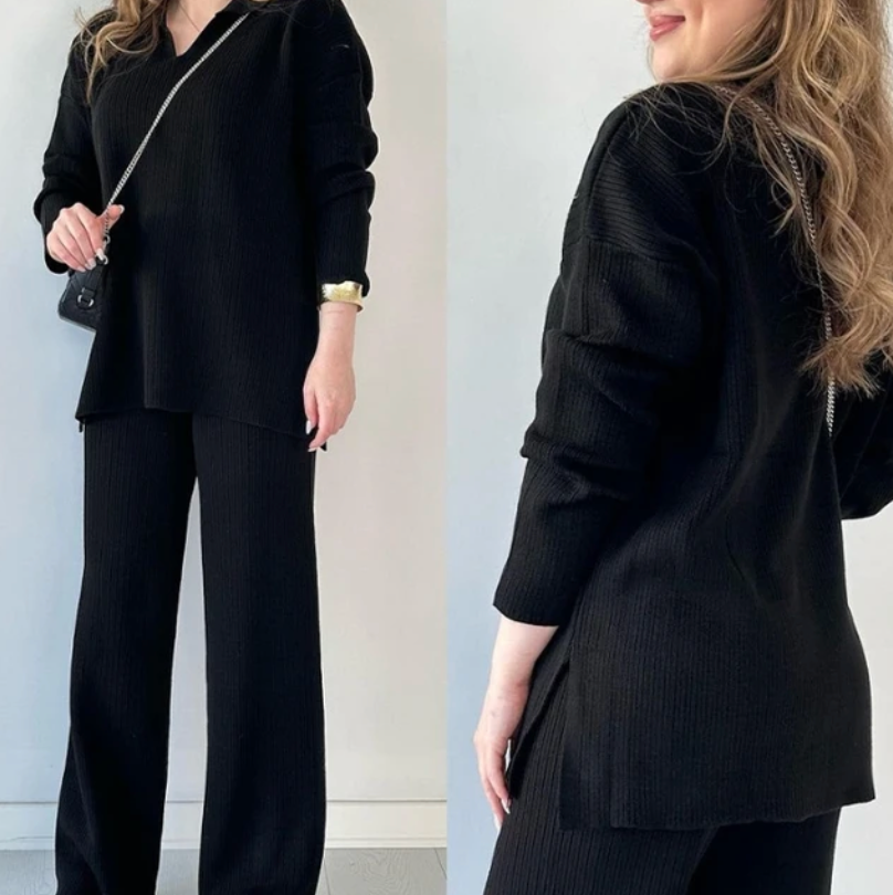 Lily™ - Set Coordinato a Maglia con Scollatura a V Confortevole