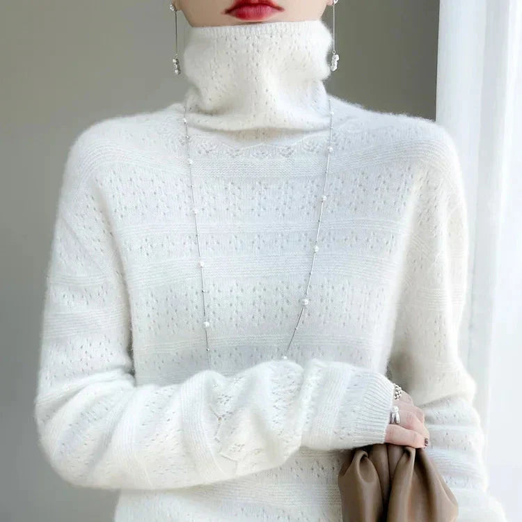 Aria™ - Maglione Collo Alto in Lana Premium Morbida