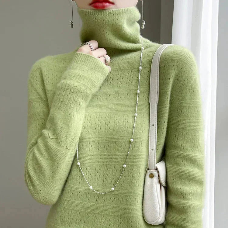 Aria™ - Maglione Collo Alto in Lana Premium Morbida