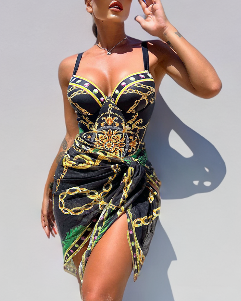 Marie™ | Costume da Bagno Push-Up con Gonna Abbinata