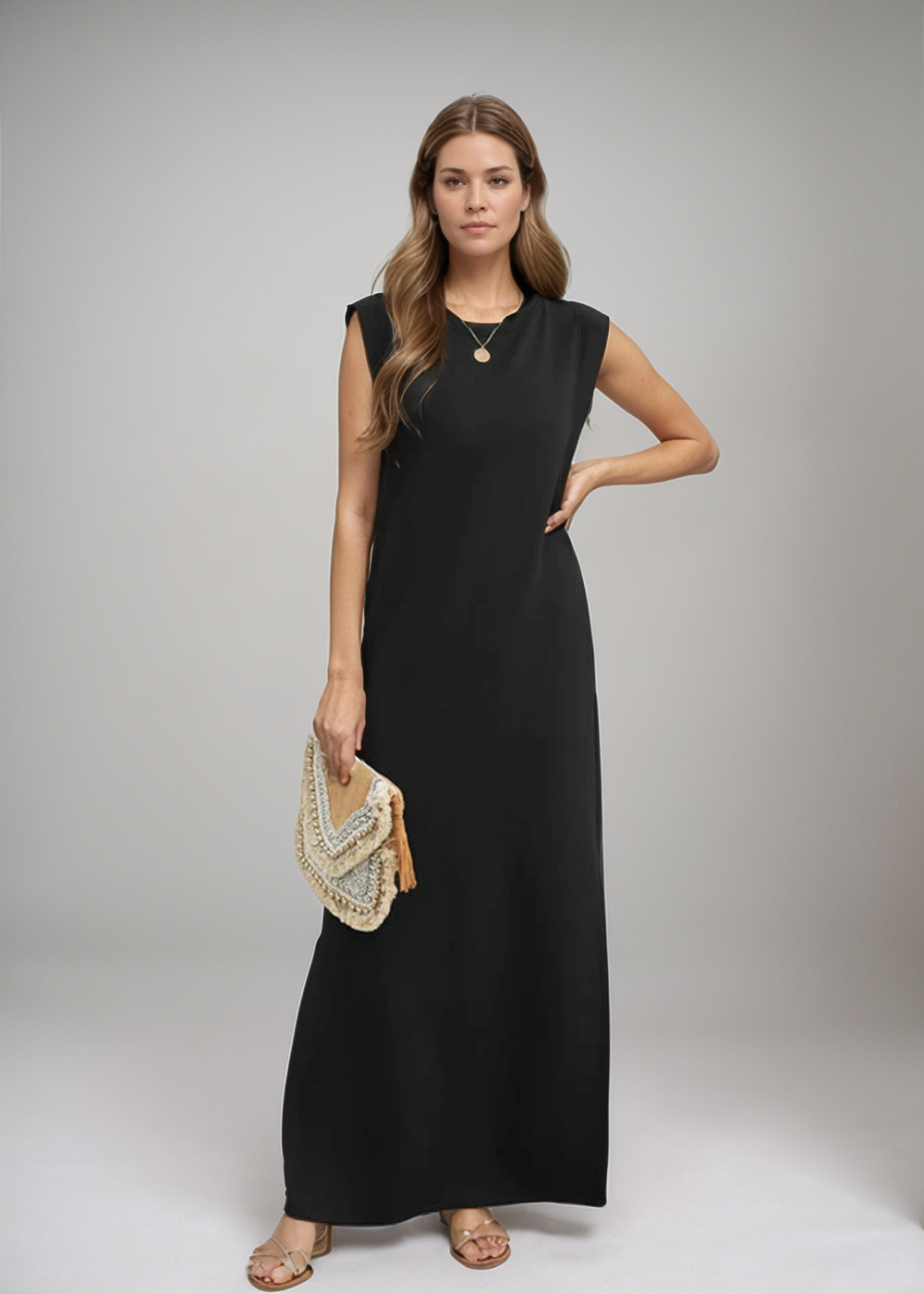 Therese™ | Abito Maxi Senza Maniche in Design Minimalista