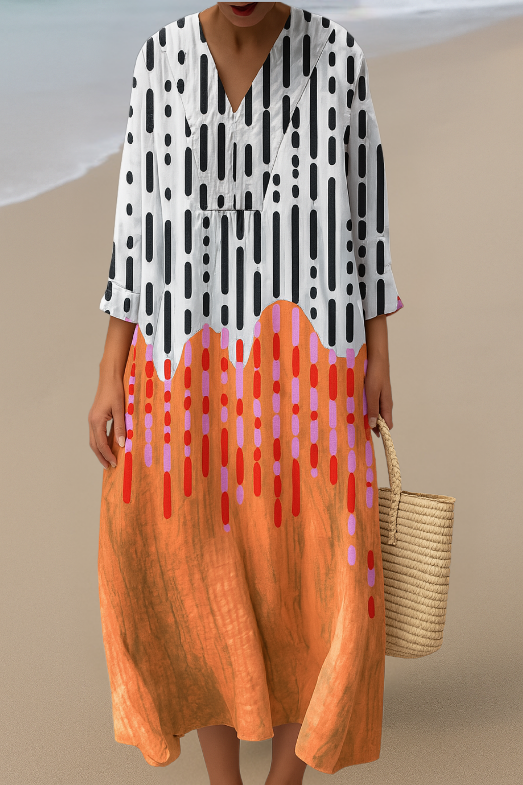 Abito Maxy Astratto – Energia Artistica, Flusso Senza Sforzo