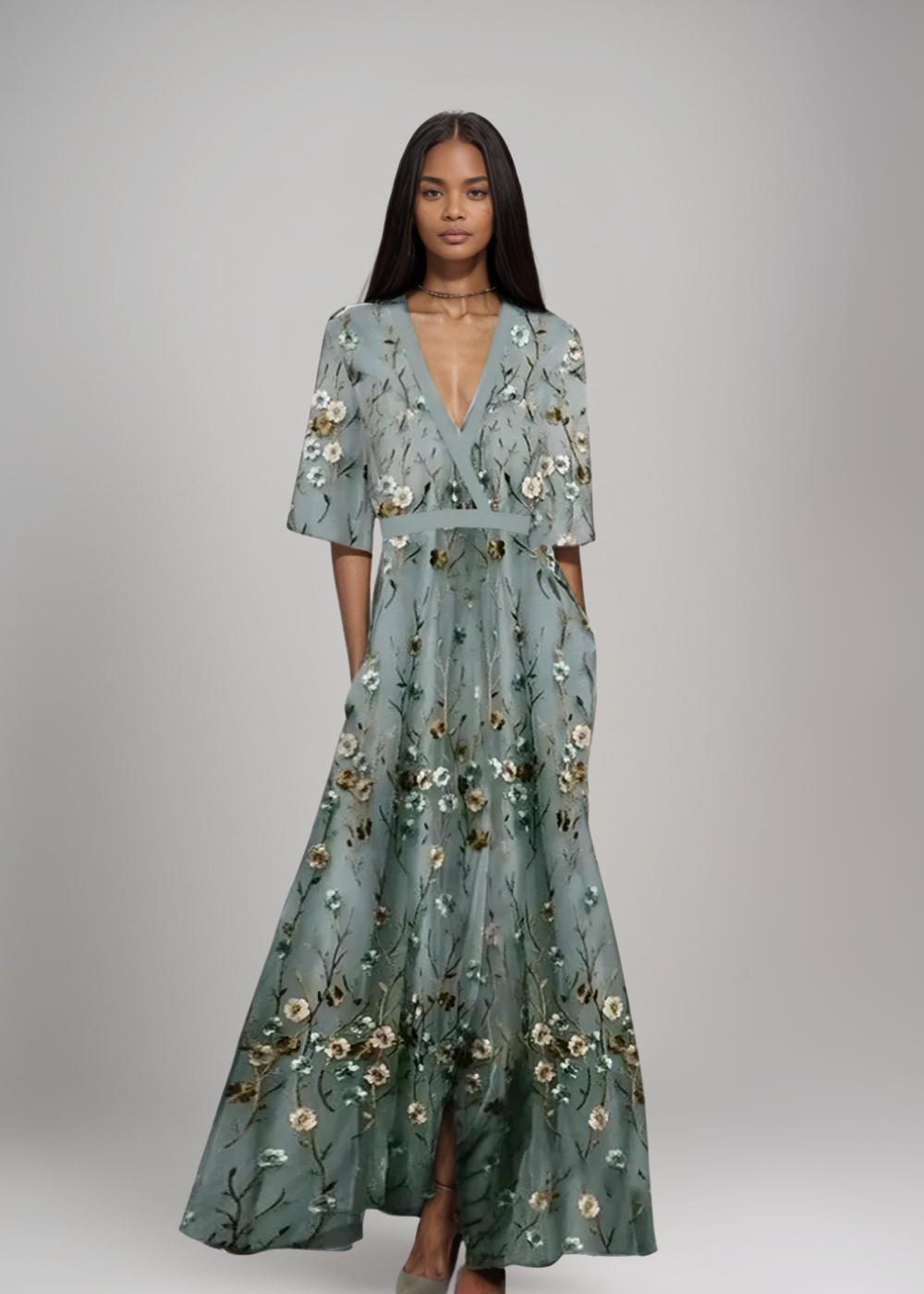 Lorelei™ | Abito Maxi Con Ricamo Floreale