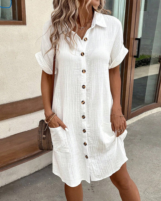 Hailey - Abito Camicia Retro in Cotone e Lino per Donna