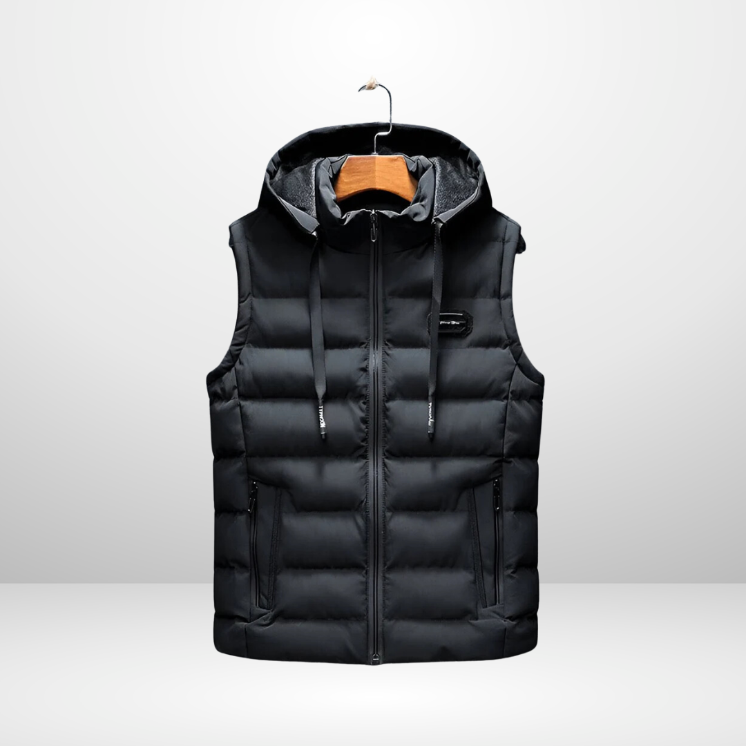 Gilet imbottito con cappuccio
