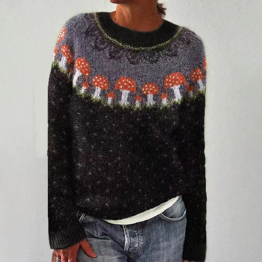 Maglione Button Mushroom – Vestibilità Larga Perfetto per il Relax del Weekend e un Look Chic e Informale