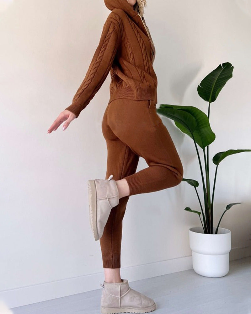 Ania - Set di Due Pezzi in Jacquard Twist Casual
