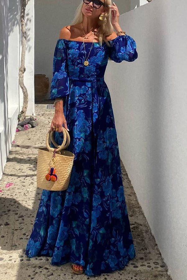 Calista | Abito Maxi Florale Off-Shoulder