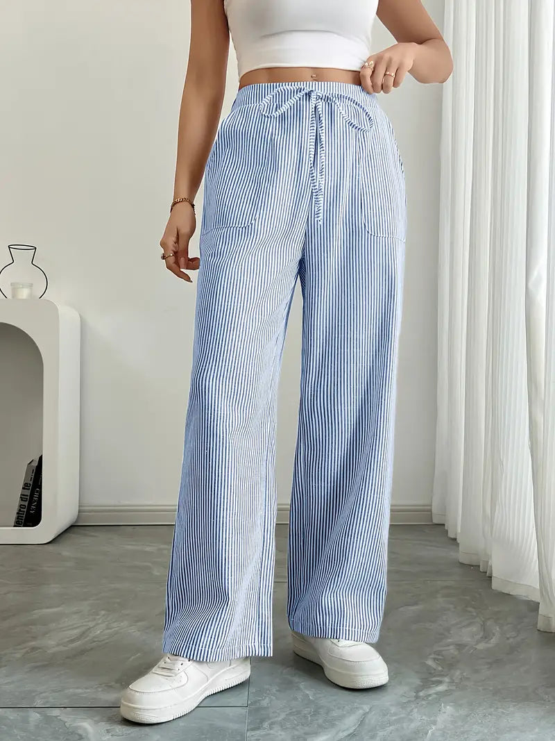Alina™ | Eleganti Pantaloni a Righe con Tasche