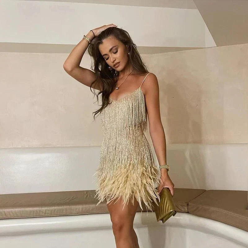 Brielle™ | Miniabito in Piume