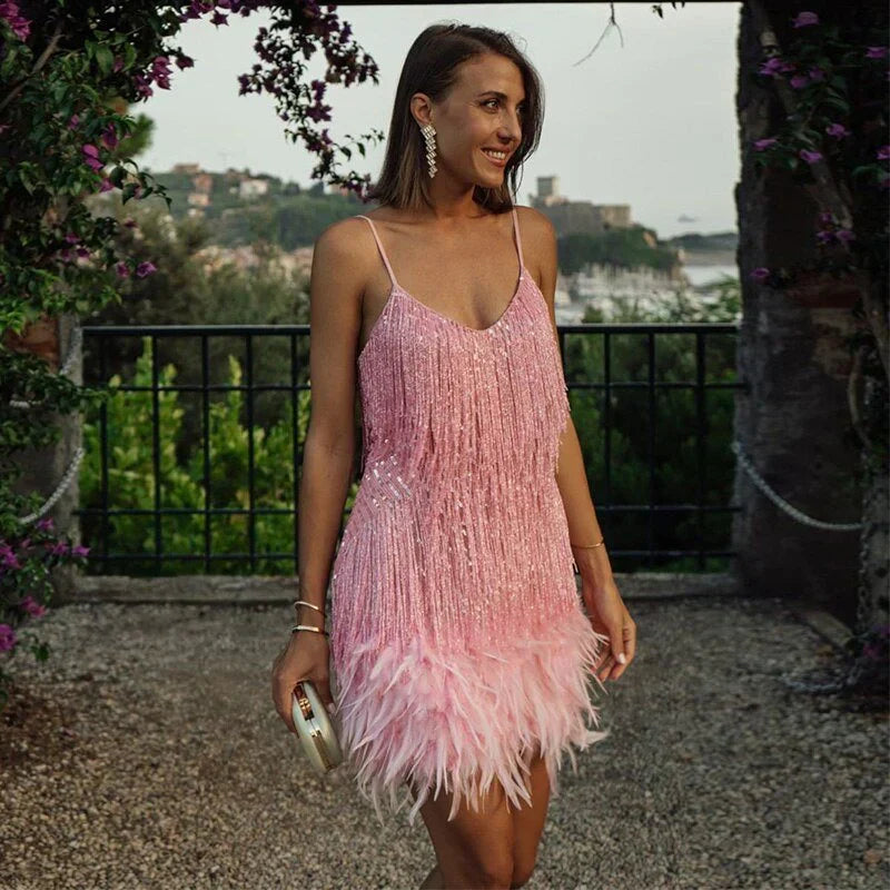 Brielle™ | Miniabito in Piume