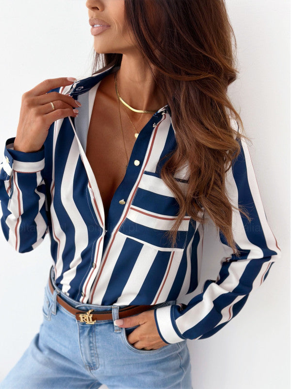Monika™ | Blusa Femminile Elegante in Satin con Stampa