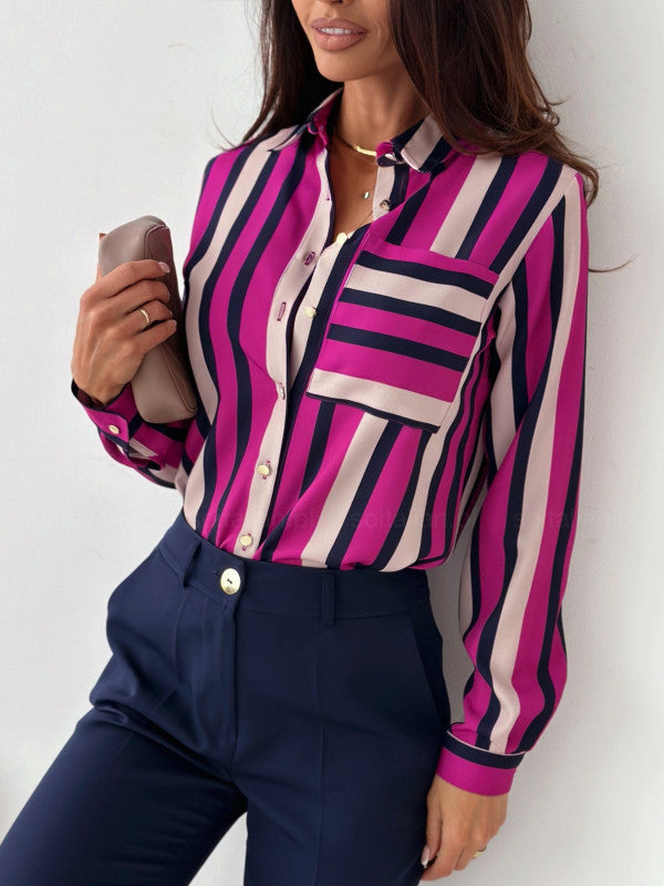 Monika™ | Blusa Femminile Elegante in Satin con Stampa