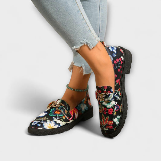 Orla – Mocassini Multicolore con Motivo Floreale