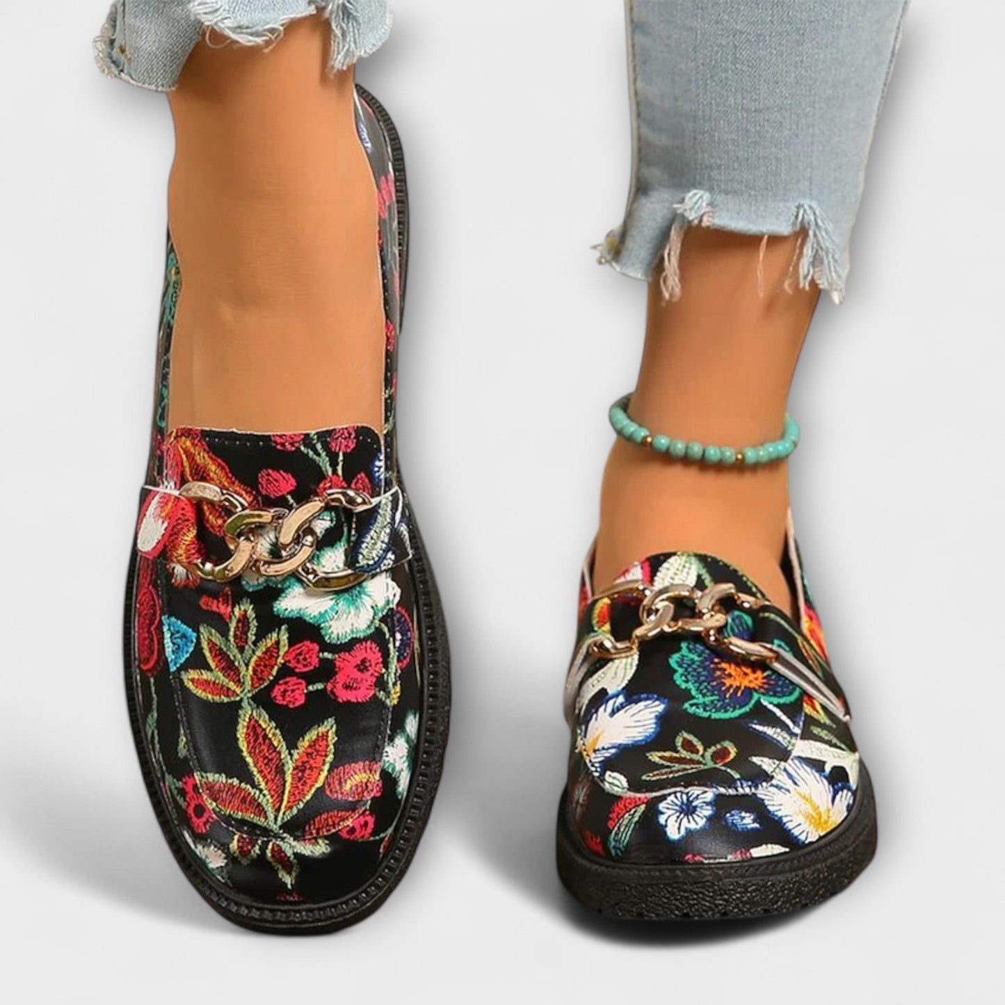 Orla – Mocassini Multicolore con Motivo Floreale