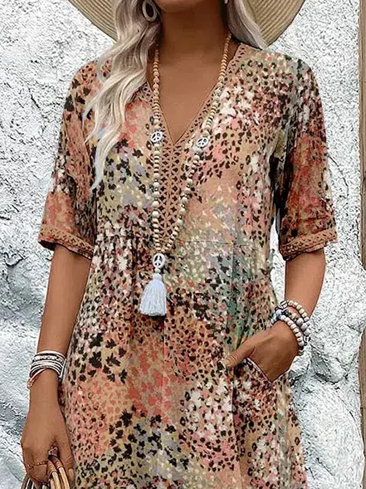 Danielle - Vestito Midi Vibrante da Donna con Tasche